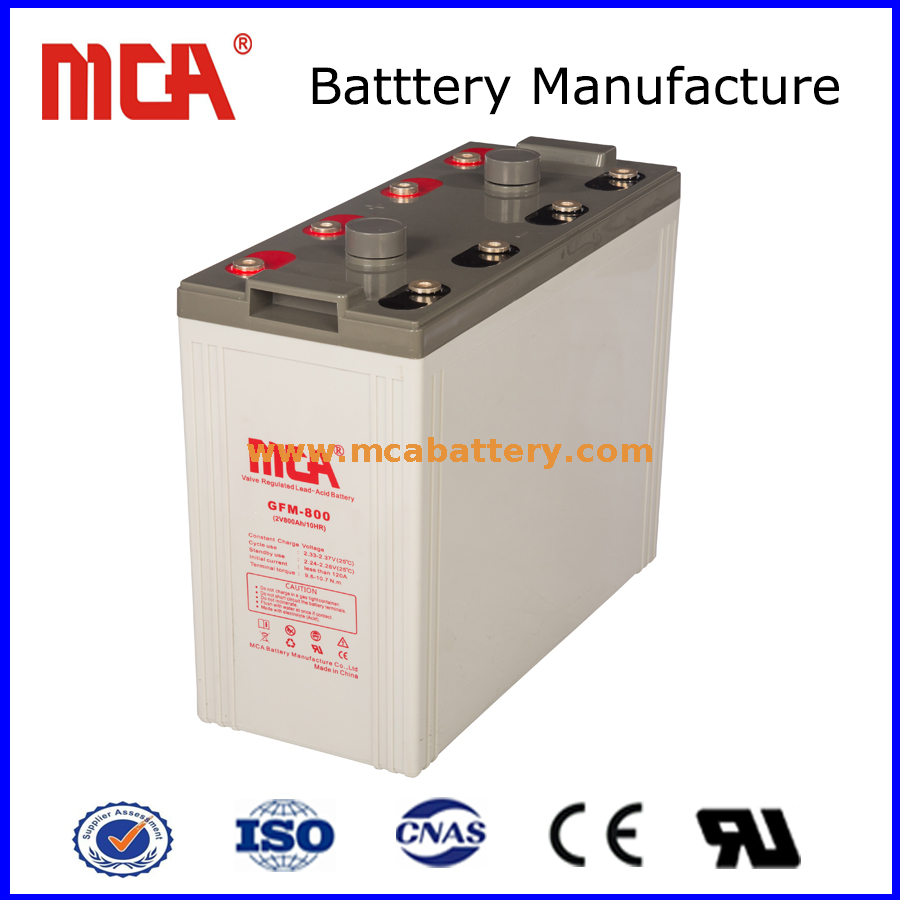 Batería estacionaria de almacenamiento de plomo ácido 2V 800AH